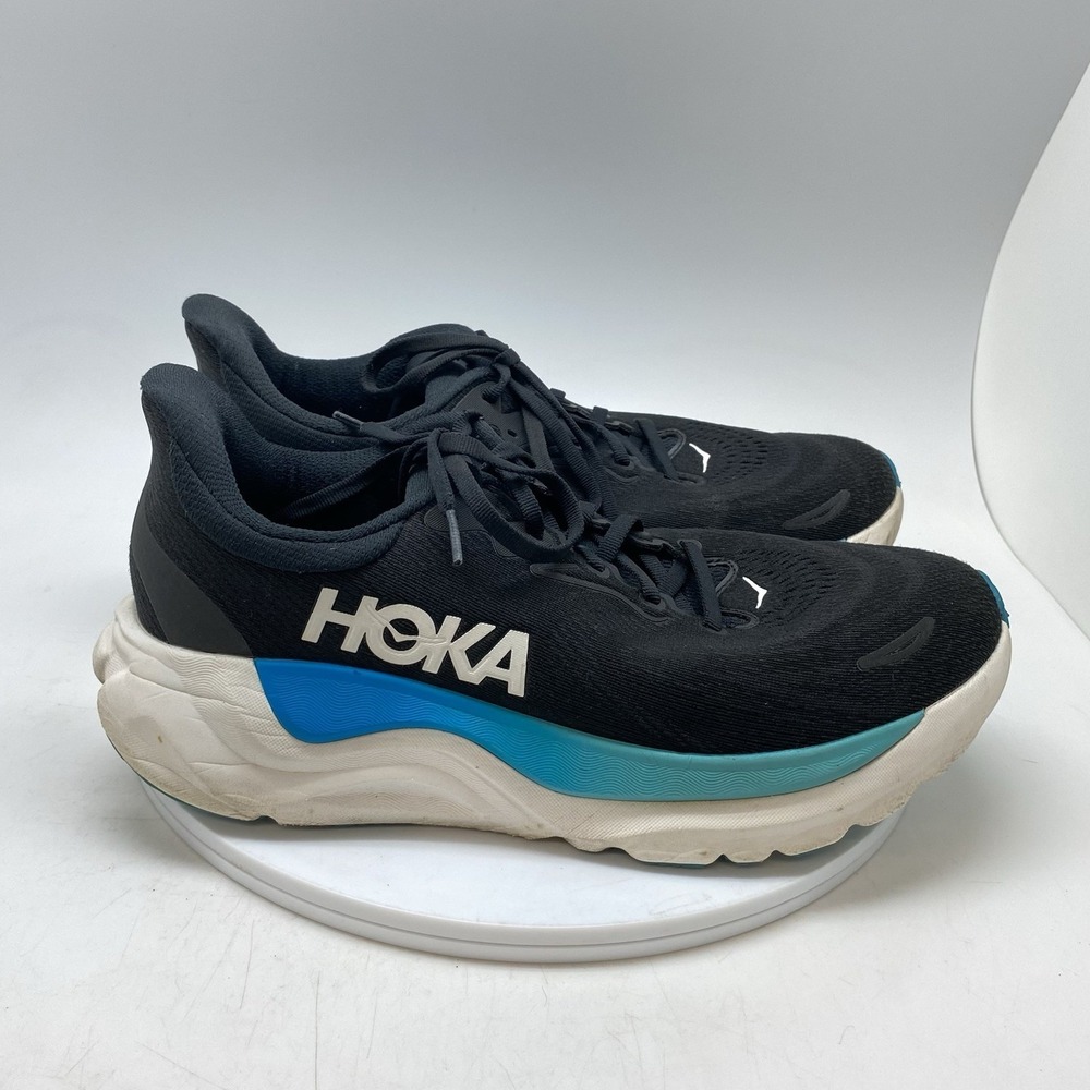 Hoka‎ One One Sneakers Mens 9 D Arahi 8 1168690 BKSK Black Running Gym Shoes